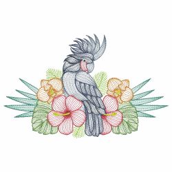 Rippled Tropical Birds 2 10(Lg) machine embroidery designs