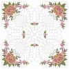 Trapunto Feather Rose Quilt(Lg)