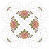 Trapunto Feather Rose Quilt 04(Sm)