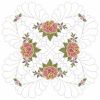 Trapunto Feather Rose Quilt 04(Sm)