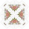 Trapunto Feather Rose Quilt 10(Sm)