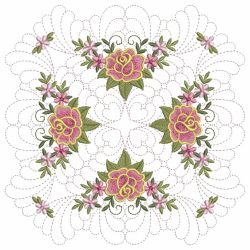 Trapunto Feather Rose Quilt 10(Lg) machine embroidery designs