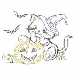 Vintage Halloween Kitten(Md) machine embroidery designs