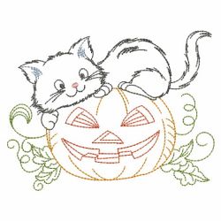 Vintage Halloween Kitten 02(Lg) machine embroidery designs