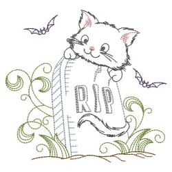 Vintage Halloween Kitten 03(Sm) machine embroidery designs