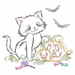 Vintage Halloween Kitten 05(Sm) machine embroidery designs