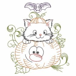 Vintage Halloween Kitten 09(Lg) machine embroidery designs