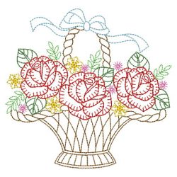 Vintage Floral Baskets 2 03(Md) machine embroidery designs