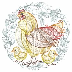 Rippled Chickens 2 04(Lg) machine embroidery designs