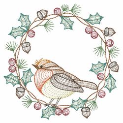 Vintage Christmas Robin 2(Md) machine embroidery designs