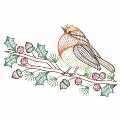 Vintage Christmas Robin 2 04(Md) machine embroidery designs