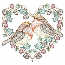 Vintage Christmas Robin 2 05(Md) machine embroidery designs