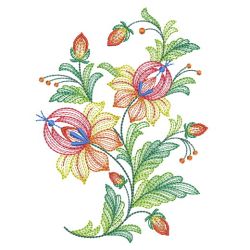 Folk Flowers 02(Md) machine embroidery designs