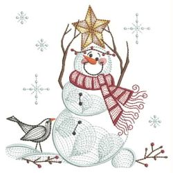 Rippled Folk Snowman 02(Sm) machine embroidery designs