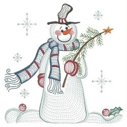 Rippled Folk Snowman 06(Md) machine embroidery designs