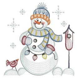 Rippled Folk Snowman 07(Sm) machine embroidery designs