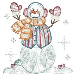 Rippled Folk Snowman 08(Md) machine embroidery designs