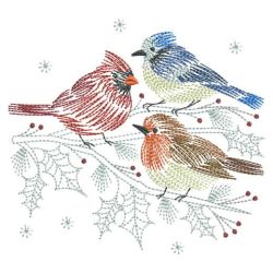 Vintage Winte Birds 02(Lg) machine embroidery designs