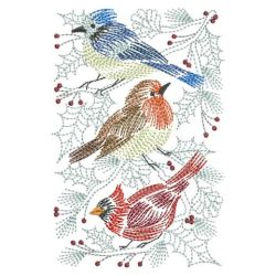 Vintage Winte Birds 03(Lg) machine embroidery designs