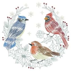 Vintage Winte Birds 06(Sm) machine embroidery designs