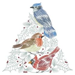 Vintage Winte Birds 07(Md) machine embroidery designs