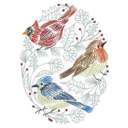 Vintage Winte Birds 08(Lg) machine embroidery designs