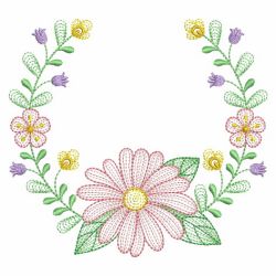 Rippled Floral Laurels 02(Md) machine embroidery designs