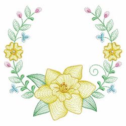 Rippled Floral Laurels 04(Md) machine embroidery designs