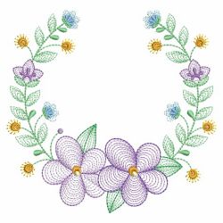Rippled Floral Laurels 07(Md) machine embroidery designs