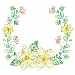Rippled Floral Laurels 08(Md) machine embroidery designs