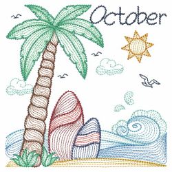 Months Of The Year Beach Time 10(Sm) machine embroidery designs