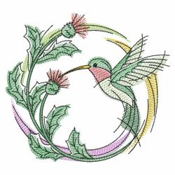 Watercolor Hummingbird Wreath(Lg) machine embroidery designs