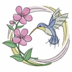 Watercolor Hummingbird Wreath 05(Lg) machine embroidery designs