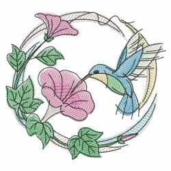 Watercolor Hummingbird Wreath 08(Lg)