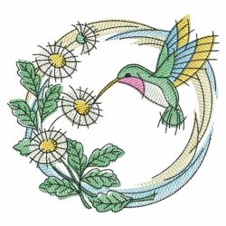 Watercolor Hummingbird Wreath 09(Sm) machine embroidery designs