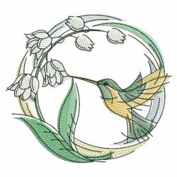 Watercolor Hummingbird Wreath 10(Sm)
