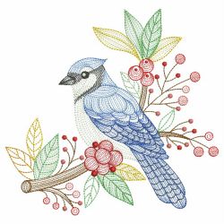 Rippled Birds On Branches 02(Md) machine embroidery designs