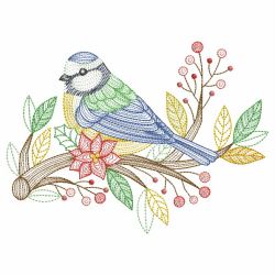 Rippled Birds On Branches 05(Md) machine embroidery designs