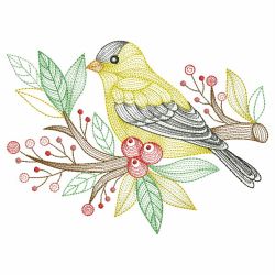 Rippled Birds On Branches 07(Lg) machine embroidery designs