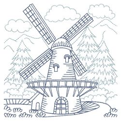 Redwork Windmill(Md) machine embroidery designs