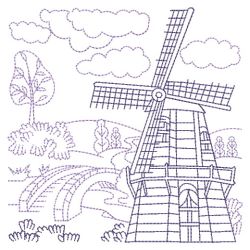 Redwork Windmill 03(Lg) machine embroidery designs