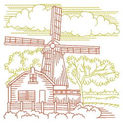 Redwork Windmill 05(Lg) machine embroidery designs