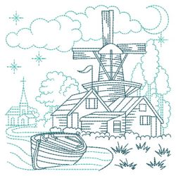 Redwork Windmill 06(Md) machine embroidery designs