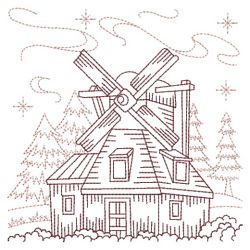 Redwork Windmill 08(Md) machine embroidery designs