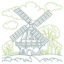 Redwork Windmill 10(Lg) machine embroidery designs