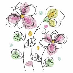 Doodle Flowers 05(Md) machine embroidery designs