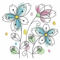Doodle Flowers 07(Lg) machine embroidery designs
