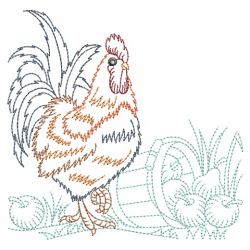 Vintage Chickens 3 07(Md) machine embroidery designs