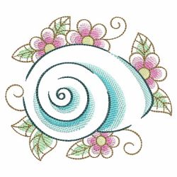 Floral Seashells 02(Md) machine embroidery designs