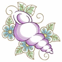 Floral Seashells 05(Sm) machine embroidery designs